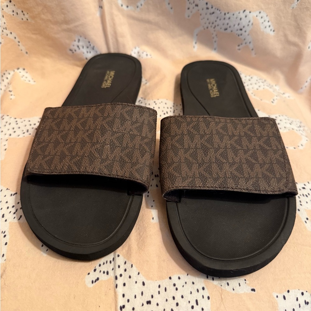 Michael Kors Brown Slide Sandals